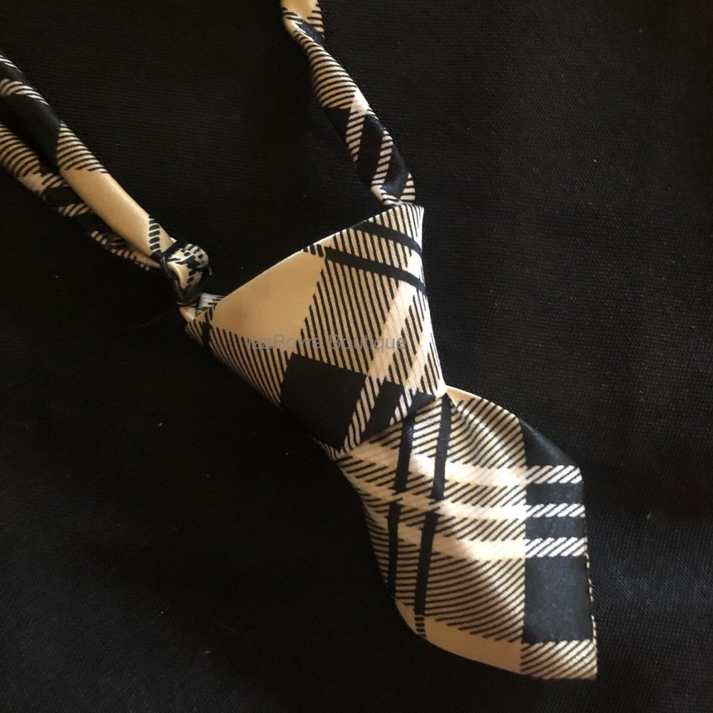 Tan Plaid Mini Tie - Plaid Prints  =PETS=  TY343  NWT Boutique